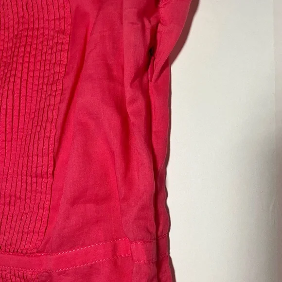 Tory Burch Sleeveless Pintuck Ruffle Collar Top Womens sz 4 Salmon Pink - Picture 6 of 10